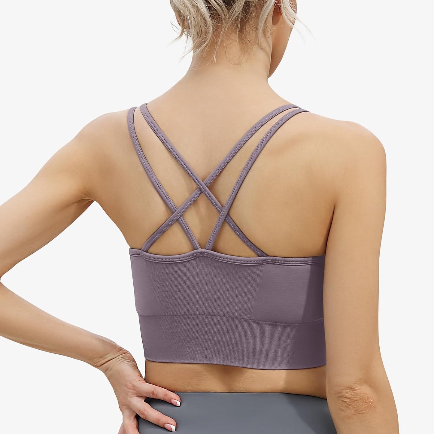 Elevate Your Workout with Our Women’s Strappy Cross Back Sports Bra - 3 Pack of Medium Support Padded Yoga Bras