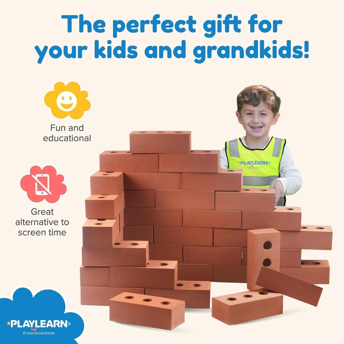 Creative Play Awaits: 25Pc Foam Building Blocks with Kids' Reflective Vest & Storage Bag