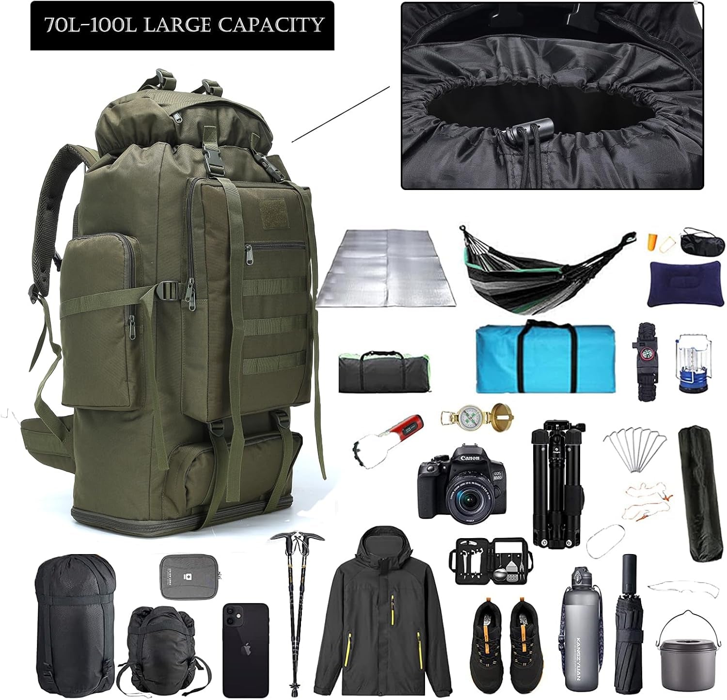 Ultimate 70L Military Hiking Backpack - Perfect for Camping, Climbing & Outdoor Adventures!