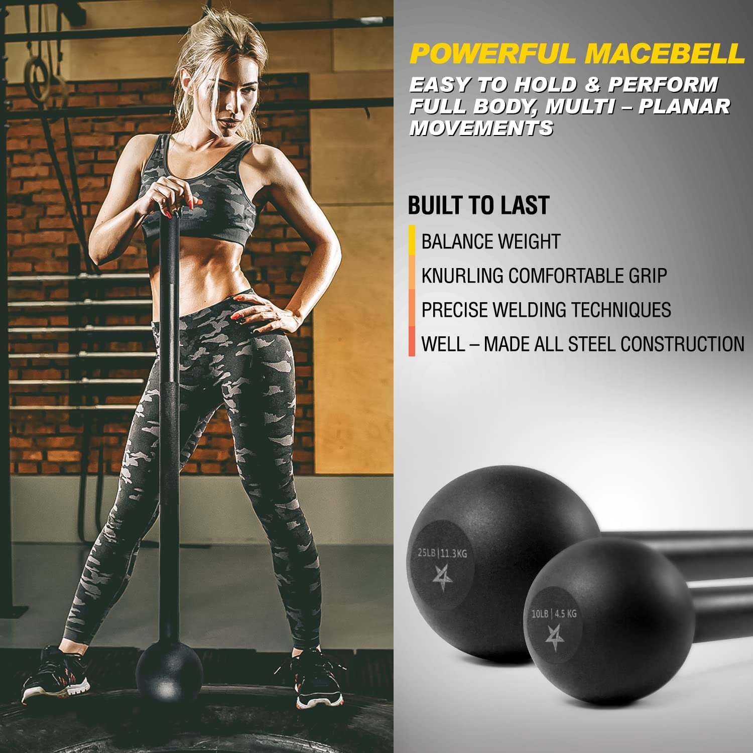 Unleash Your Strength with Our Durable Steel Mace Bell - Versatile Training for Total Body Fitness & Rehabilitation