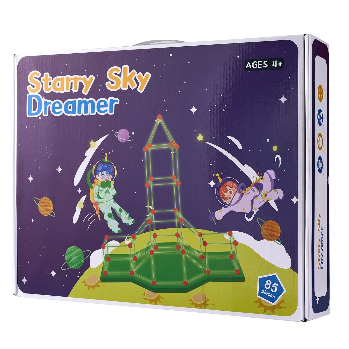 VEVOR Glow-in-the-Dark Fort Building Kit - Unlock Endless Adventures with STEM Fun for Kids (85 Pieces)