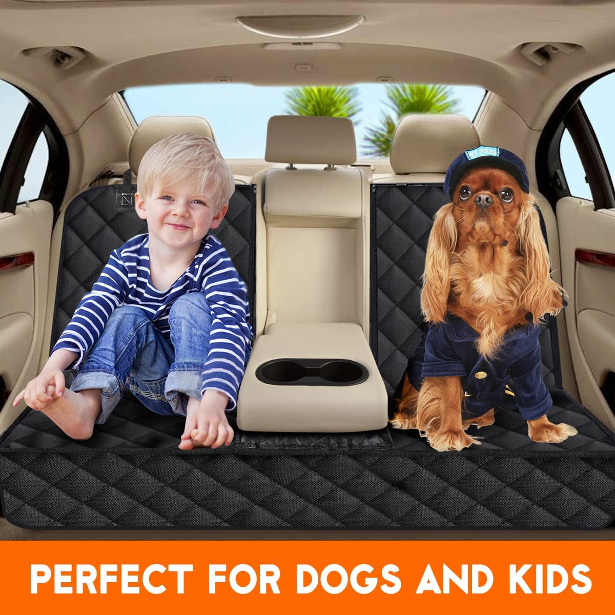 Ultimate Dog Car Seat Cover - Waterproof, Non-Slip Protector for Backseat Comfort - Universal Fit for All Cars, Trucks, and SUVs - Effortless Cleaning & Adjustable Safety Straps