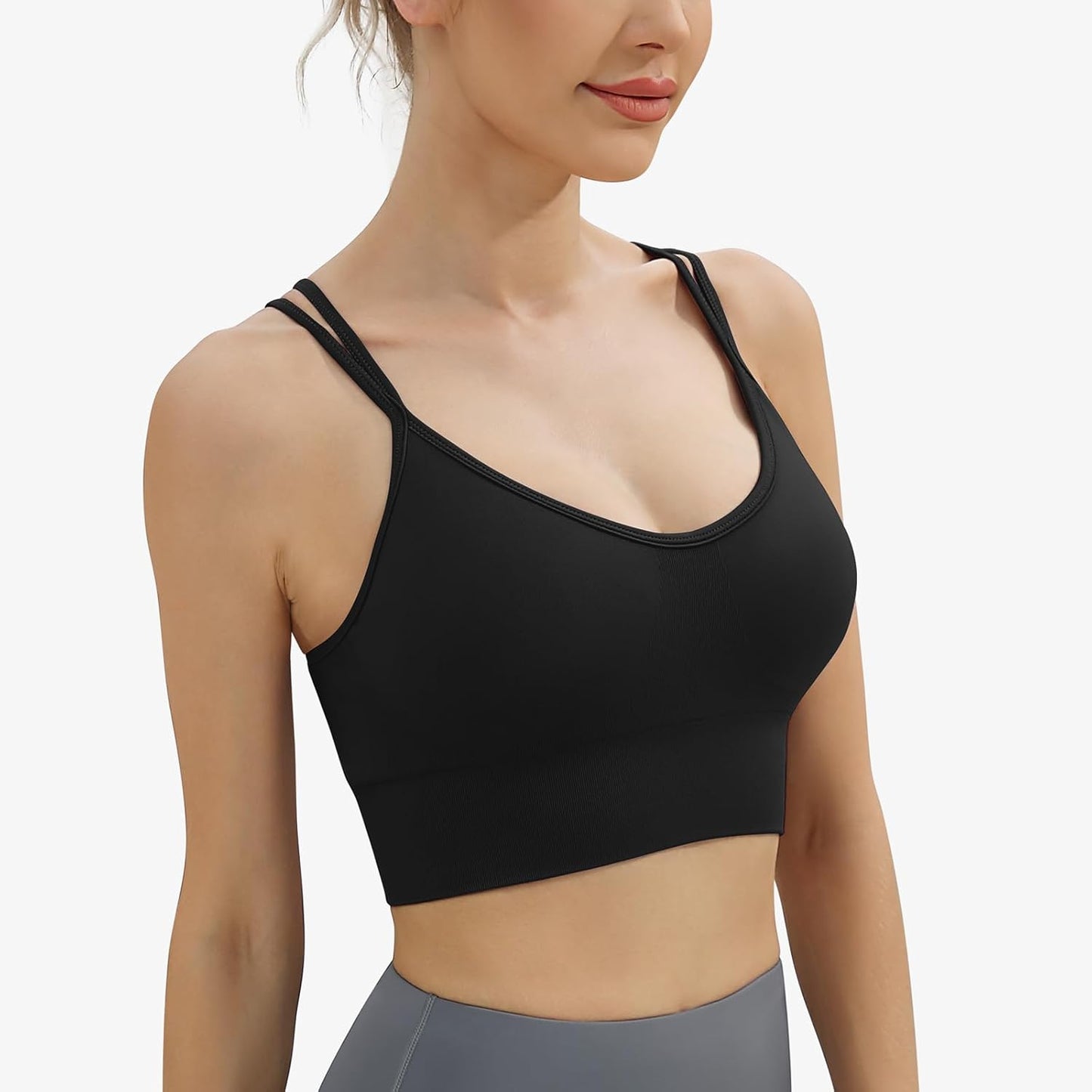 Elevate Your Workout with Our Women’s Strappy Cross Back Sports Bra - 3 Pack of Medium Support Padded Yoga Bras