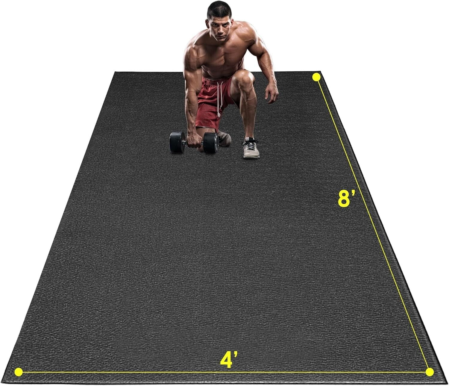 Transform Your Home Gym with Our Extra Durable 8' x 4' Non-Slip Exercise Mat – Perfect for All Workouts!