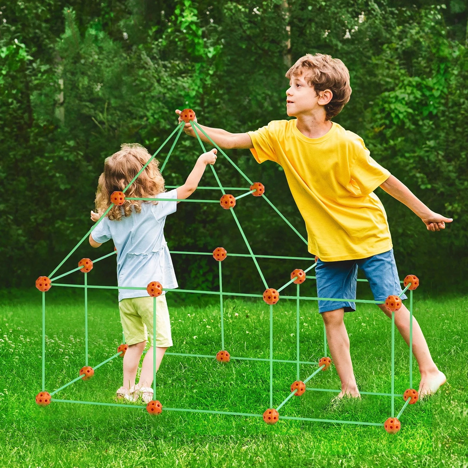VEVOR Glow-in-the-Dark Fort Building Kit - Unlock Endless Adventures with STEM Fun for Kids (85 Pieces)