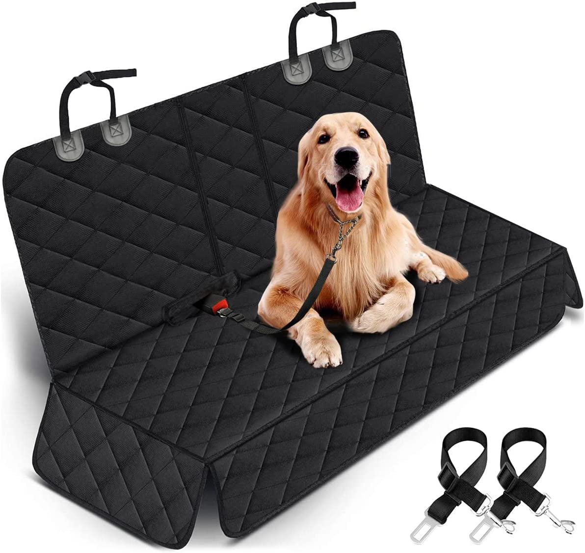 Ultimate Dog Car Seat Cover - Waterproof, Non-Slip Protector for Backseat Comfort - Universal Fit for All Cars, Trucks, and SUVs - Effortless Cleaning & Adjustable Safety Straps