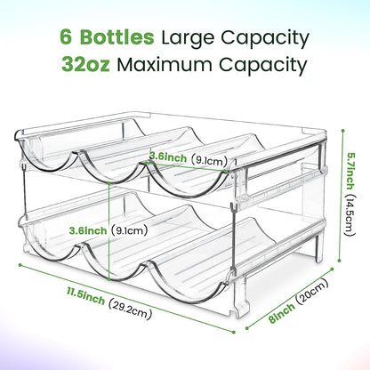 Effortlessly Organize Your Space with Our Stackable Water Bottle Storage Rack - 2 Pack Clear Lucite Holders for Cabinets and Pantries