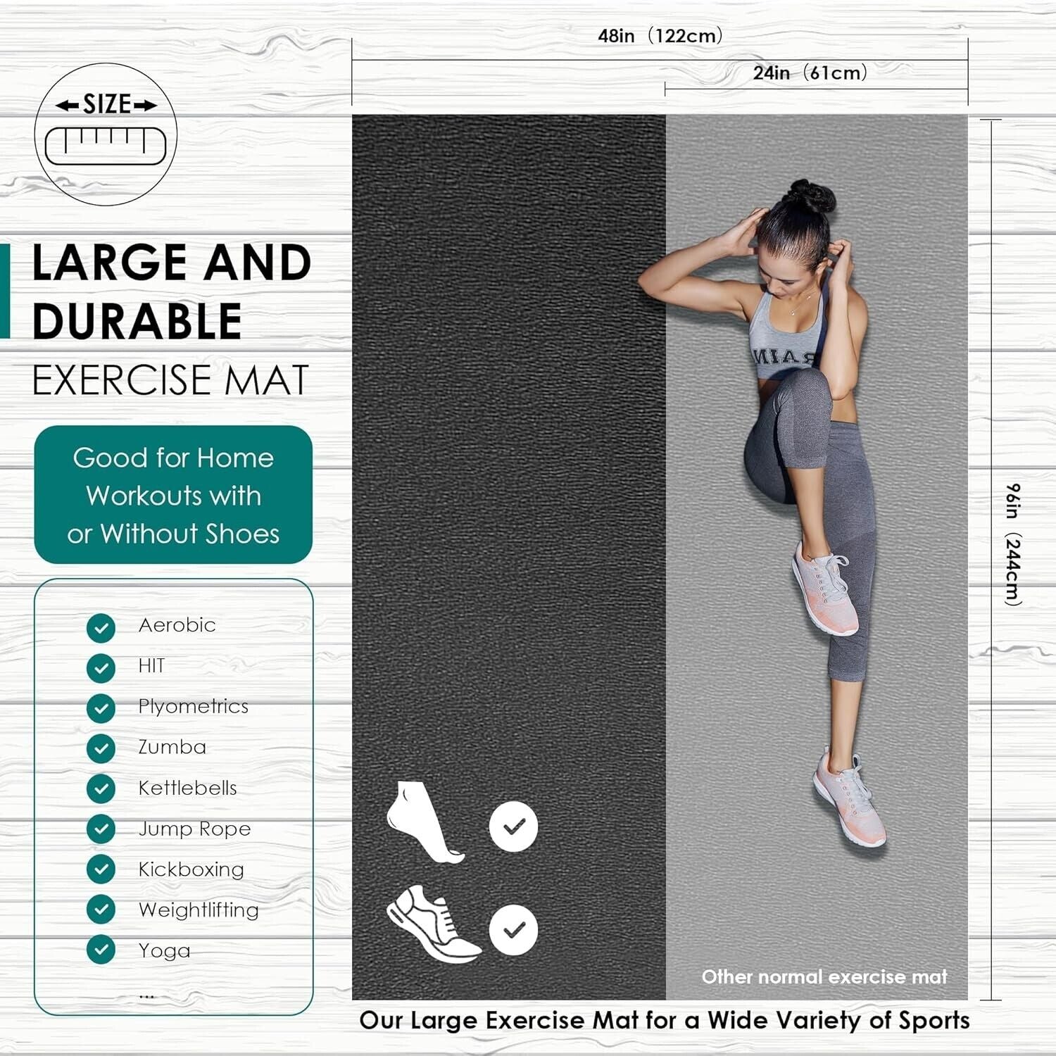 Transform Your Home Gym with Our Extra Durable 8' x 4' Non-Slip Exercise Mat – Perfect for All Workouts!
