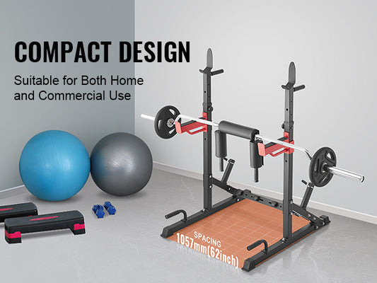 Transform Your Workout with the VEVOR Adjustable Squat Stand Power Rack - Max Load 600 Lbs for Home & Gym Use!